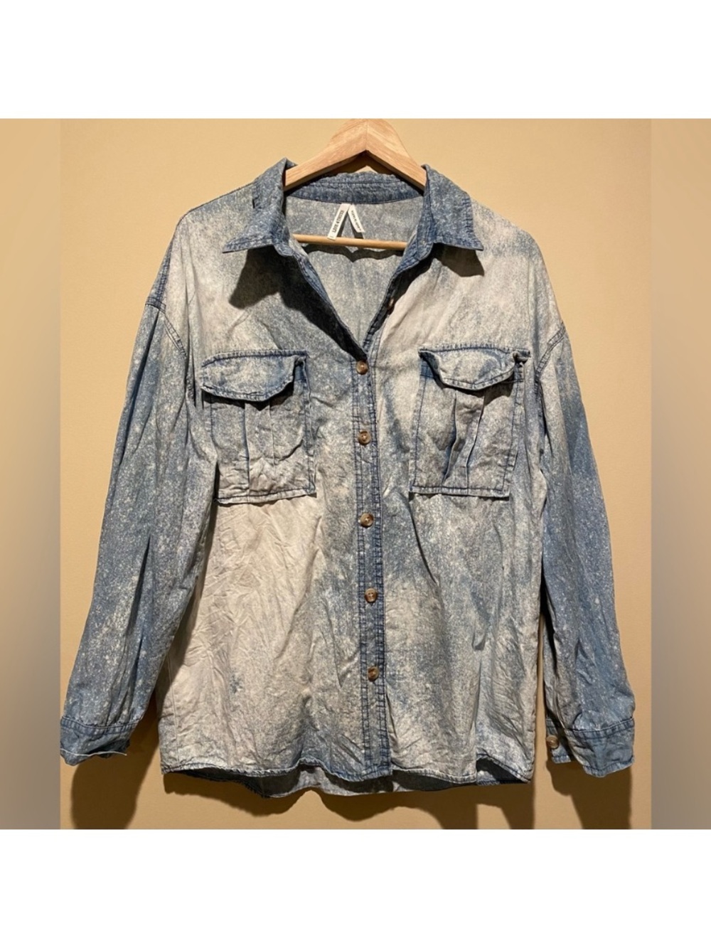 Live 4 Truth Acid-Wash Denim Shirt - Light Blue